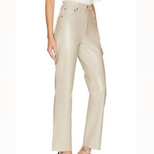 Free people tan pleather pants